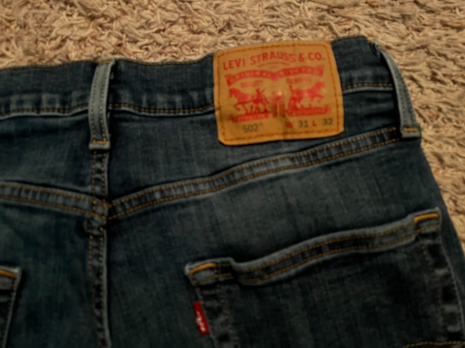 EUC Levi’s 502 Jeans Regular Fit Tapered Mens tag=31×32 (MEASURED 31×29) (9632)