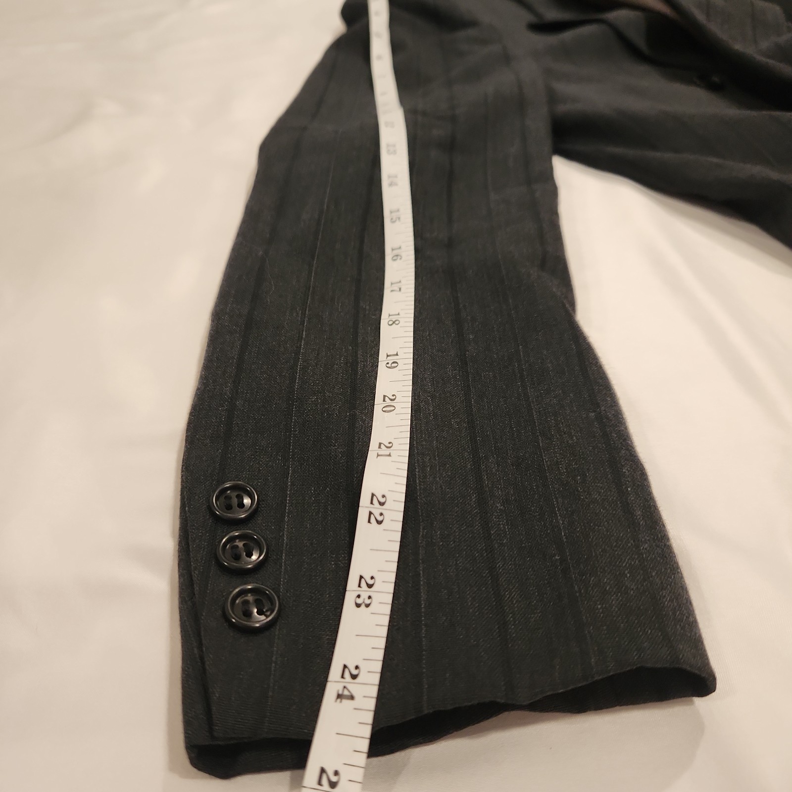 VTG Geoffrey Beene Jacket 42S M Black 100%Wool Blazer Sport Coat Double Breasted