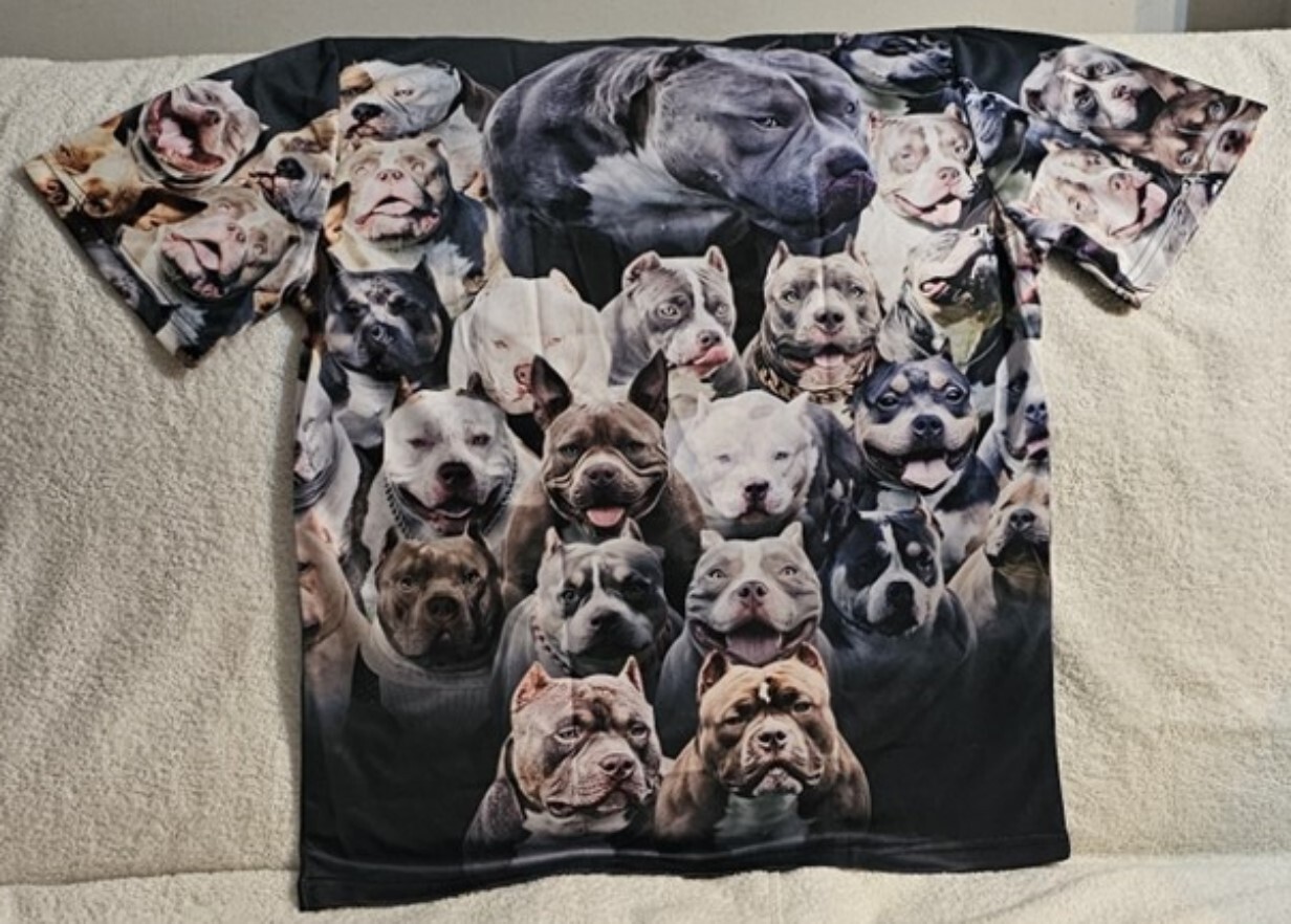 PITBULL DOG PUPPY ANIMAL ALL OVER PRINT T-SHIRT