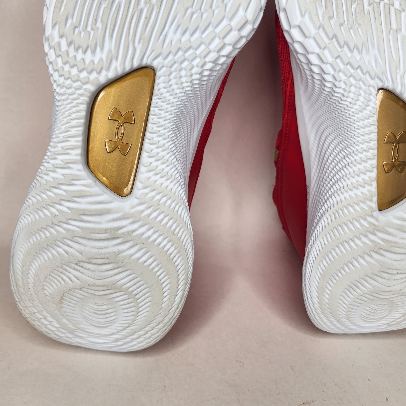 Under Armour Curry 8 Flow Red Gold Chinese New Year Mens 9.5 3024035-600
