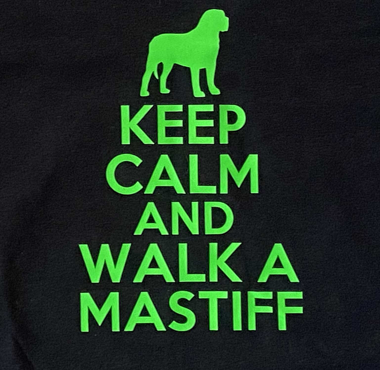 Keep Calm Walk A Mastiff Gentle Giant Dog Funny Black T-Shirt Women’s Small NEW