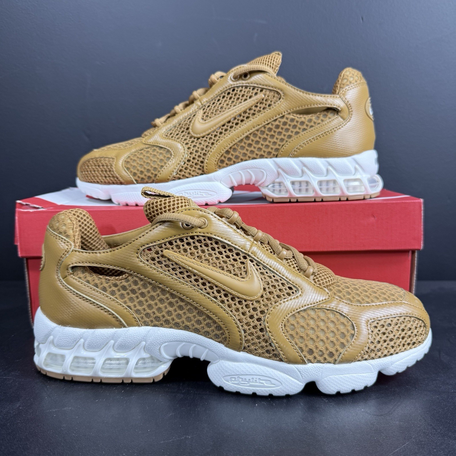 Nike Air Zoom Spiridon Cage 2 Men’s Size 11 Wheat/White-Sail HQ3552-799 Sneakers