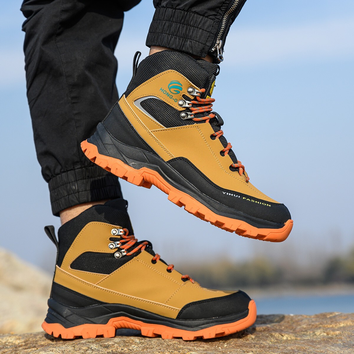 Mens Waterproof Work Boots steel toe sneakers Safety Shoes Indestructible shoes