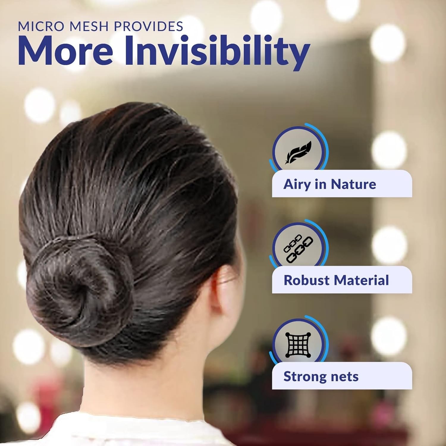 100X Hairnet Black Invisible Hair Nets Elastic Edge Mesh Stretch Bun Cover