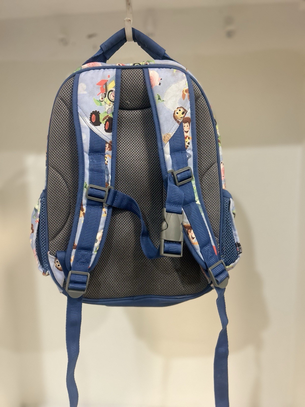 Toy Story Character Print Small Light Blue Polyester Kids Backpack Zip