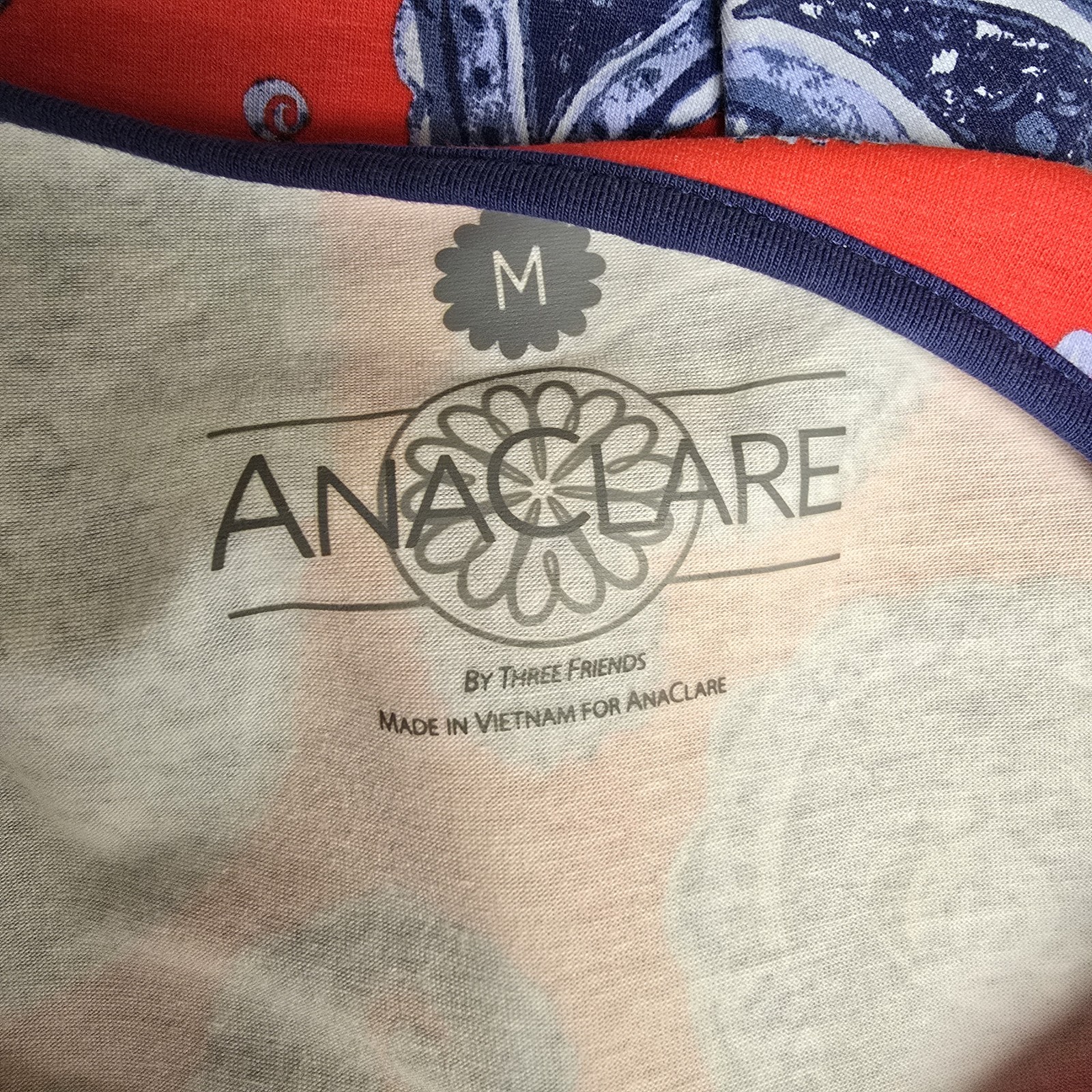 Ana Clare Dress Mini A-Line Shift Paisley Red Short Sleeve Pockets Preppy Size M