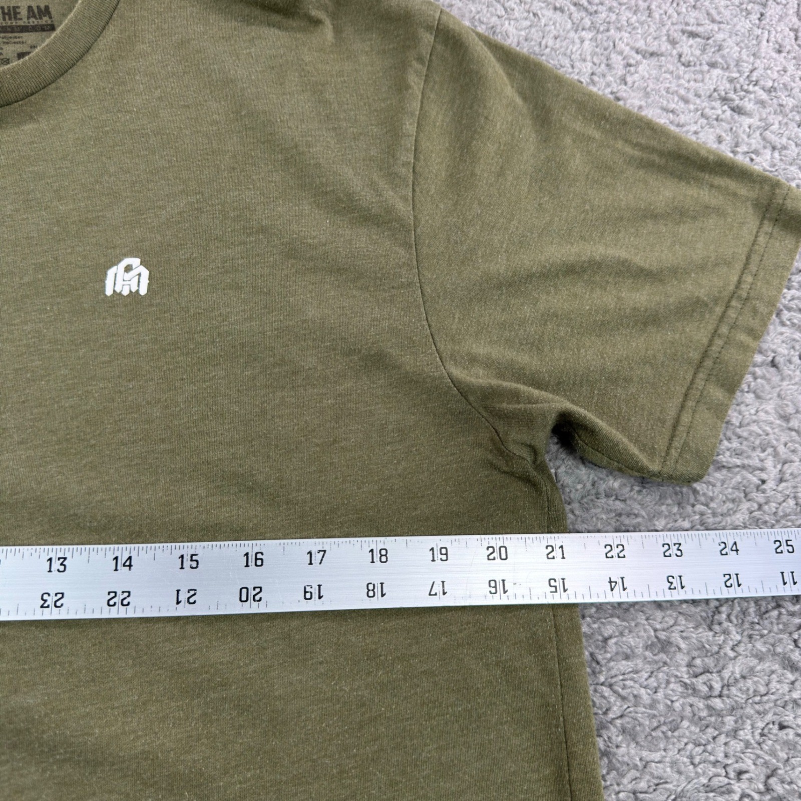 INTO THE AM Mens Olive Green Heathered Short Sleeve Graphic Logo T-Shirt Size L