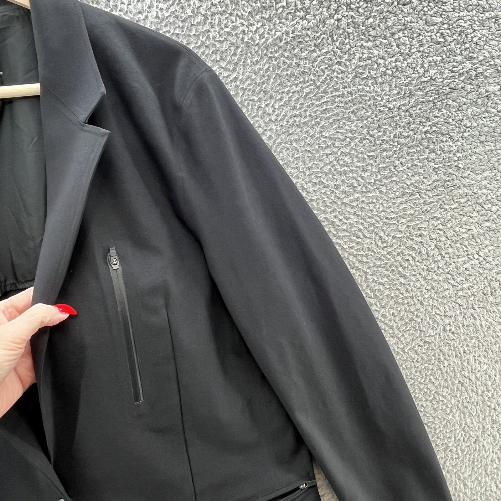 Paskho Sport Coat Mens Medium Black Slim Fit Technical Travel Blazer
