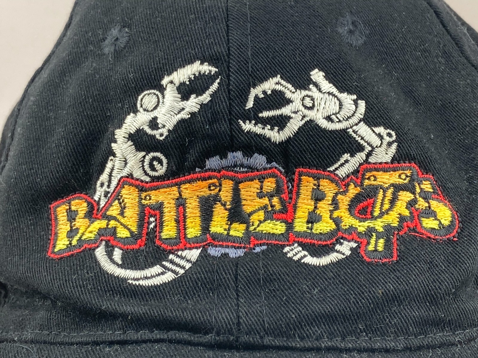 Vtg Battle Bots Battlebots TV Show Black Strapback Cotton Hat Cap Y2k KC Caps