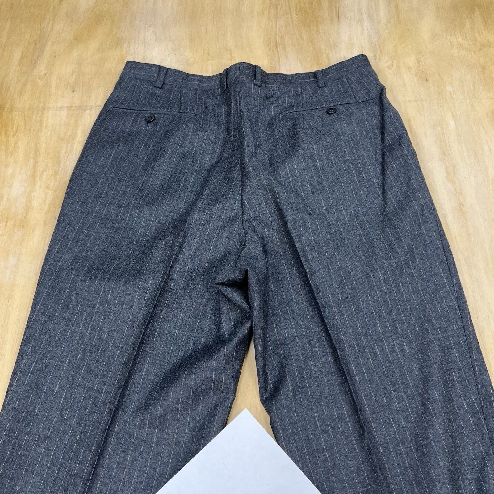 Custom Ermenegildo Zegna Suit 40S Short Cuffed Pleated 32×30 Gray/Orange Flannel