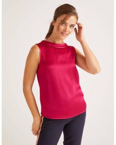 BODEN Beatrix Satin Sleeveless Top size 20 Raspberry colour W0474 ___- B 4 A–