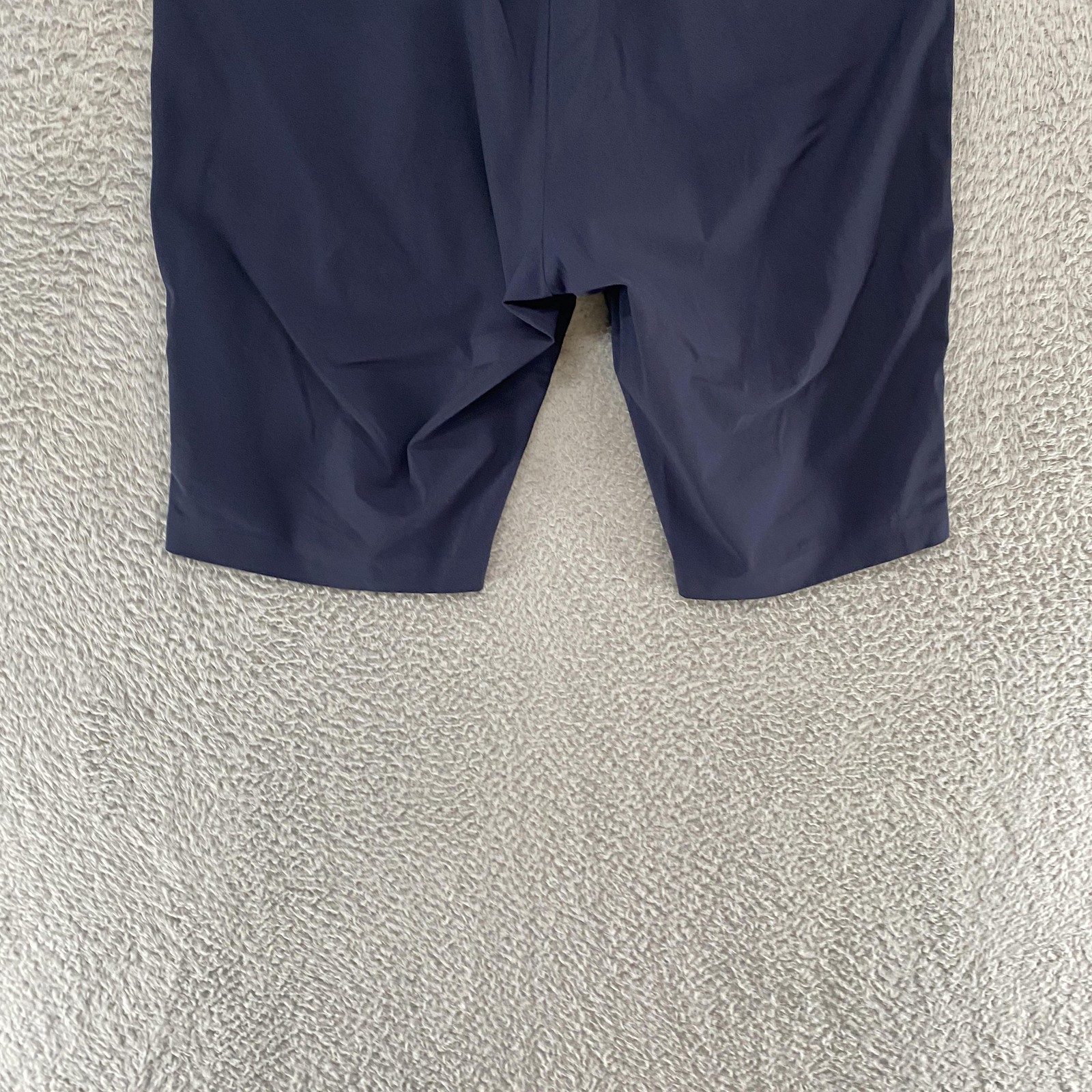 Paskho Shorts Mens XL Navy Blue Tech Stretch Zip Pockets Elastic Waist Drawcord