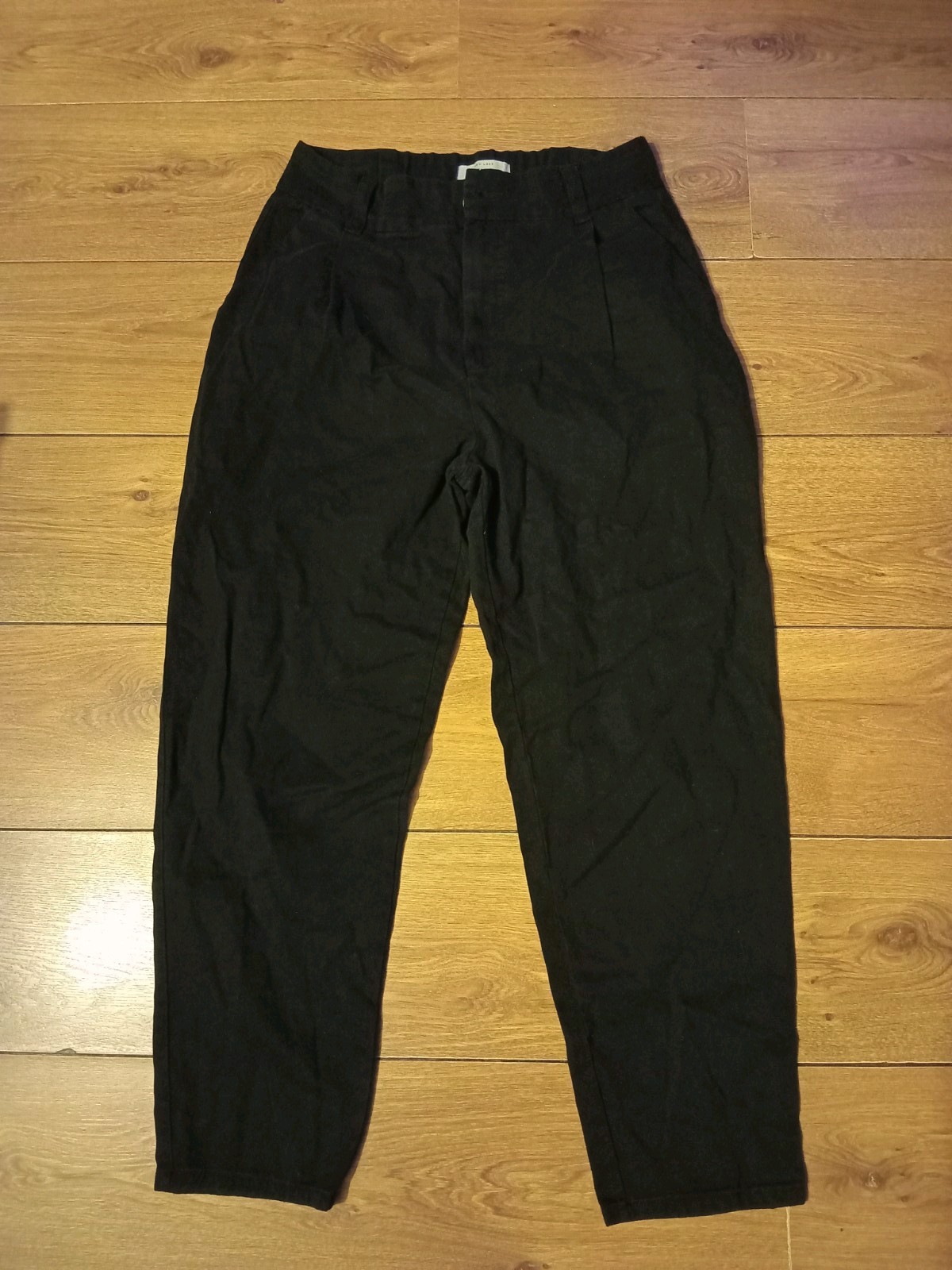 Ladies Black New Look Denim Trousers Size 12 Leg Length 27 Inches