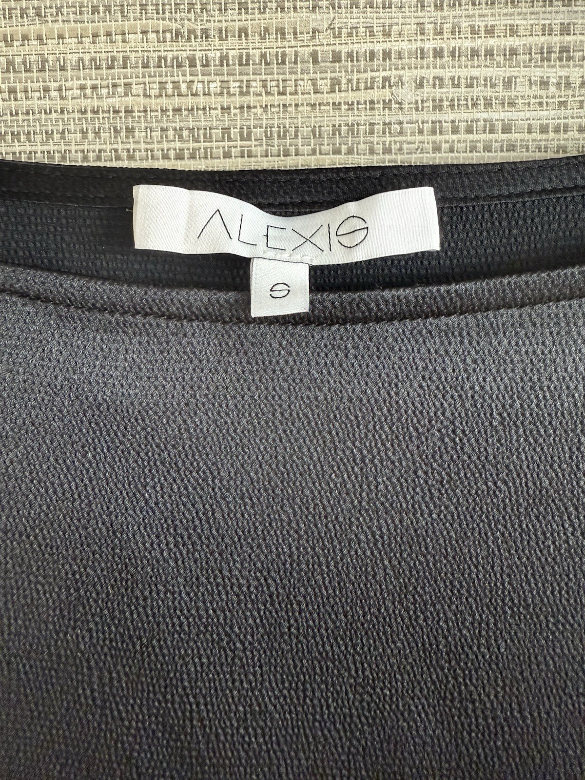 Alexis Black Long Sleeve Top | Laser-Cut Cotton Detail Sleeves | Size S