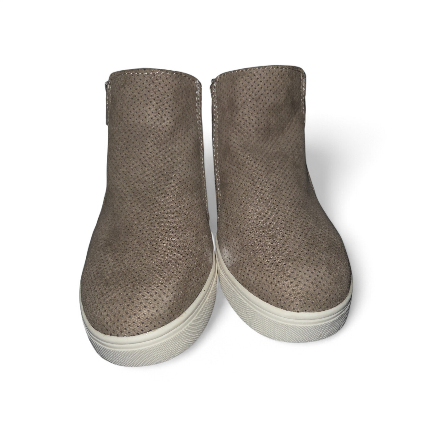 Time and Tru Women’s Wedge Sneakers Bootie Style Memory Foam Taupe Size 6.5 W