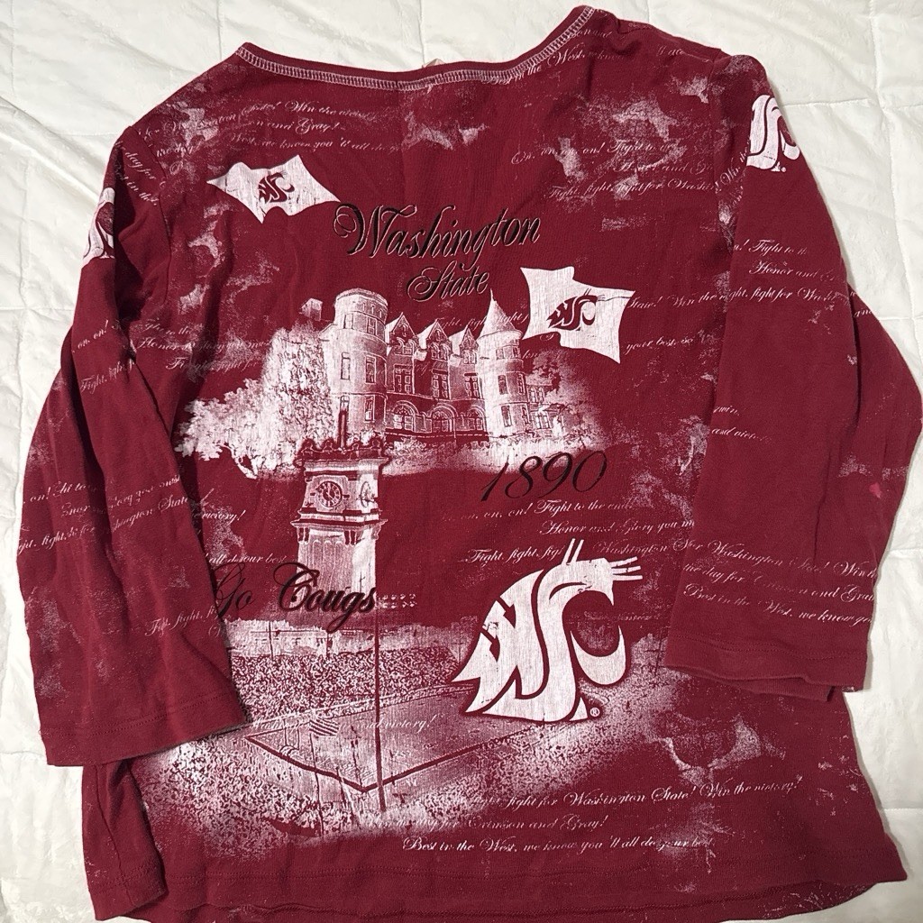 P. Michael Women’s M Washington State Cougars WSU Graphic 3/4 Sleeve T-Shirt