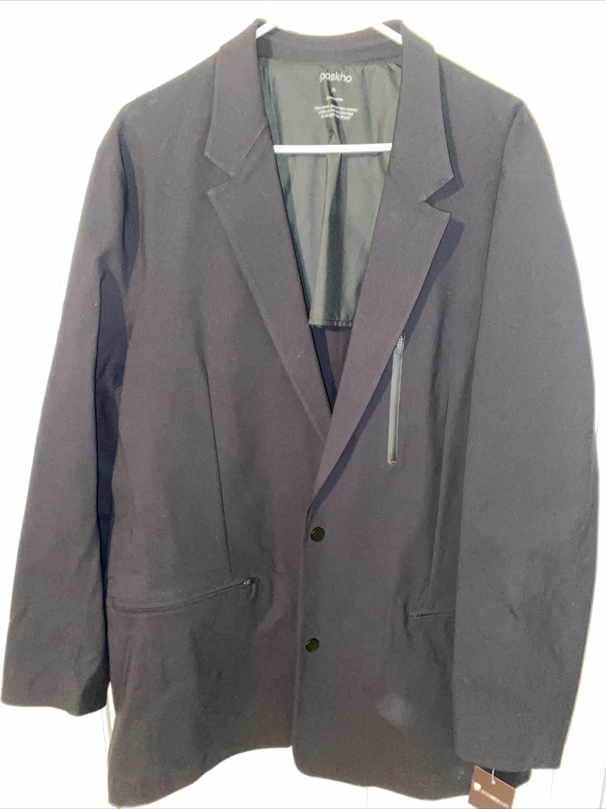 Paskho Individualist Slim Fit Technical Travel Blazer – Black/XL