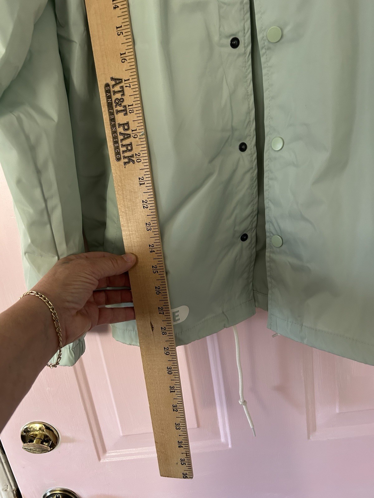 Russell Athletic Men’s Green Snap-Front Windbreaker Jacket L Pockets Logo