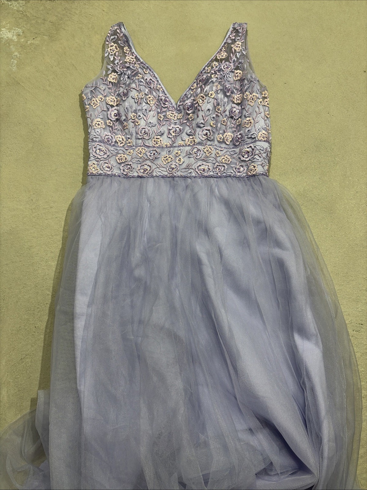 Mori Lee purple floral embroidered Cinderella formal dress Ball Gown Sz 12