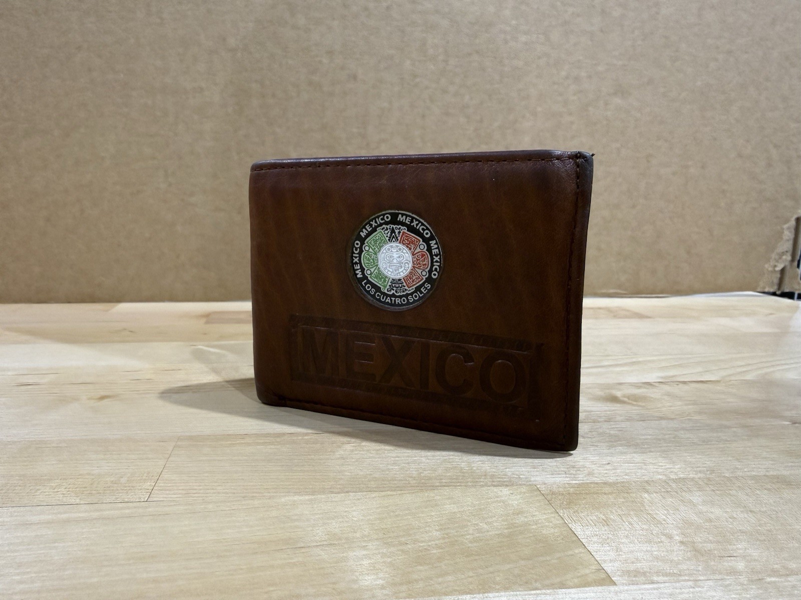 Handcrafted Mexican Wallet Aztec. Imported. Genuine Leather