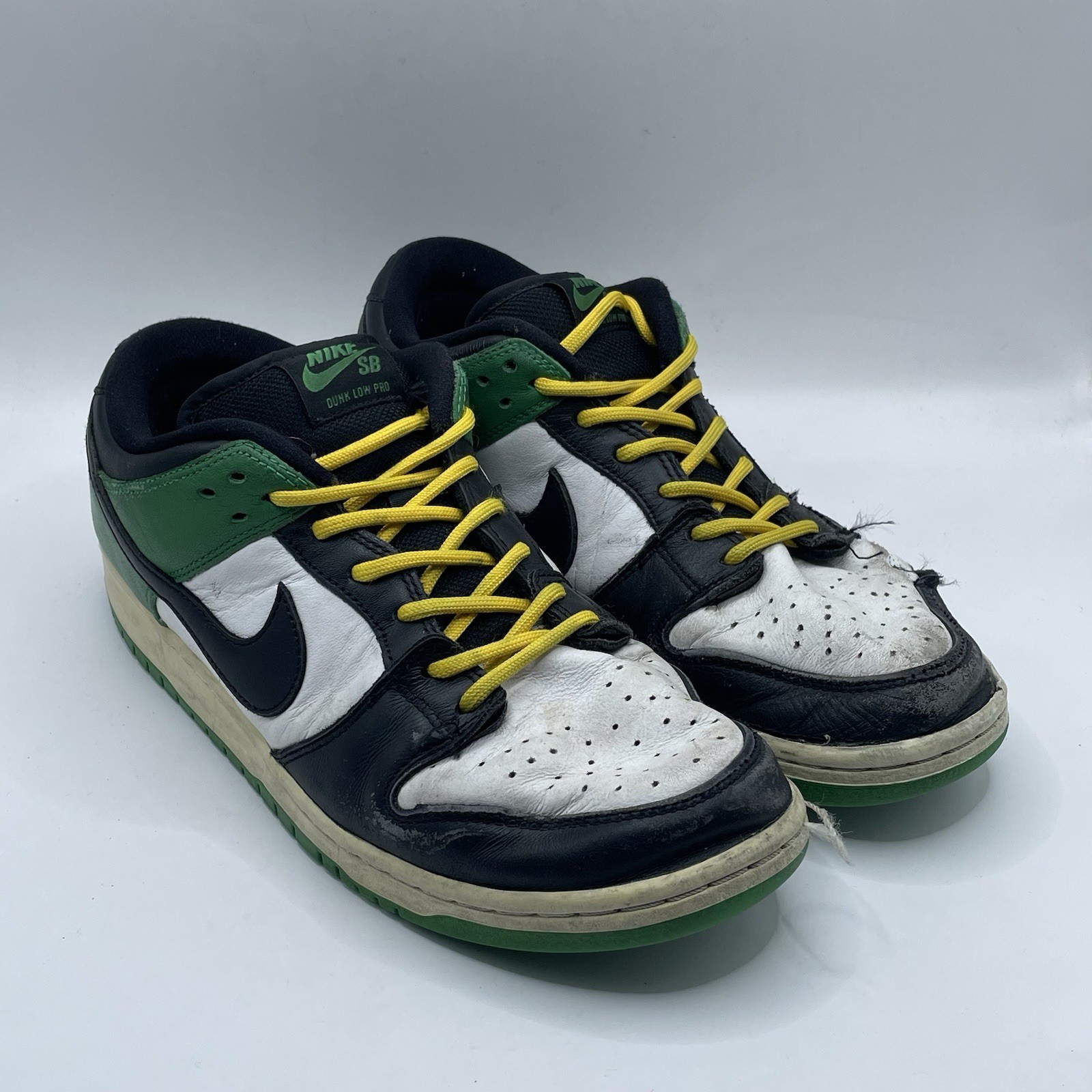 Nike SB Dunk Low Pro Classic Green Black White BQ6817-302 Mens Size 9