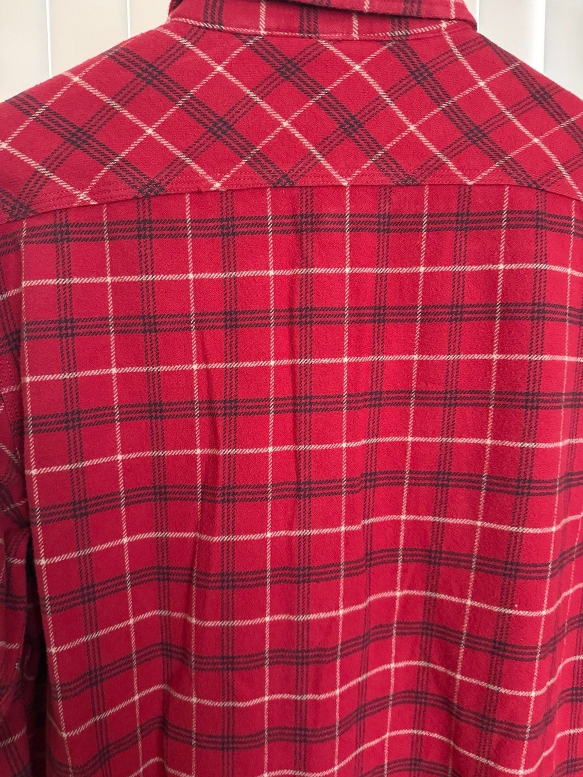 NWOT Men’s Brixton Bowery Red & Black Flannel Button Up Shirt Size Large