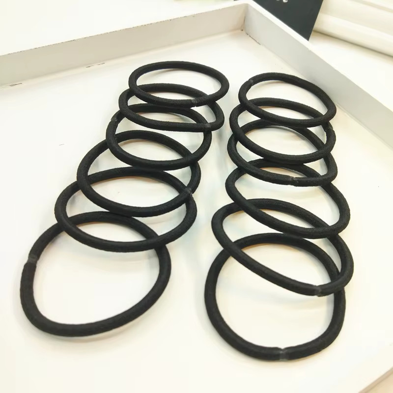 10/50Pcs 4Mm Mix Color Black No Damage Elastics Hair Ties Bands Leagues Pony Tai