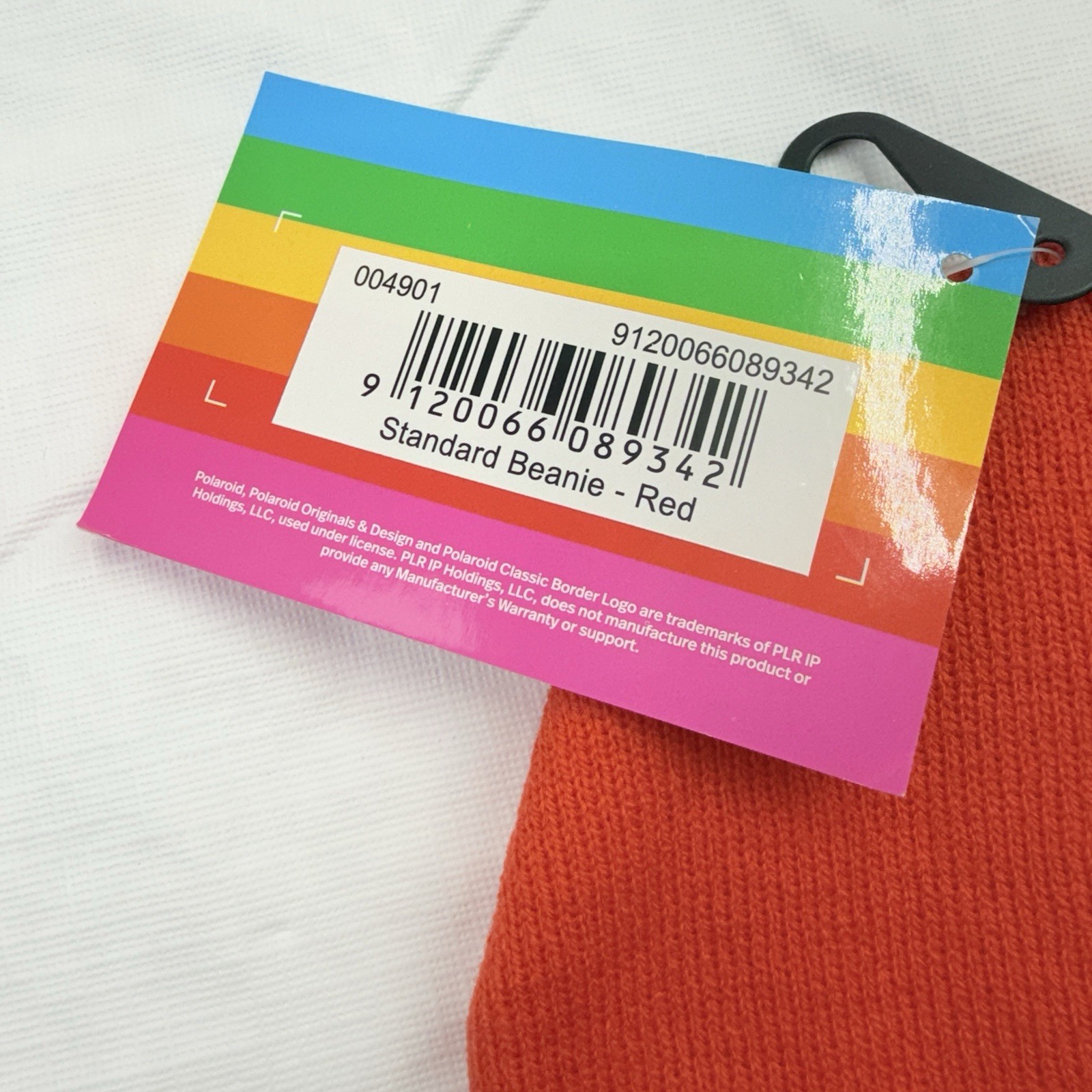 NWT Orange Retro Beanie Hat Knit Cuffed Winter Adult Size Polaroid Originals
