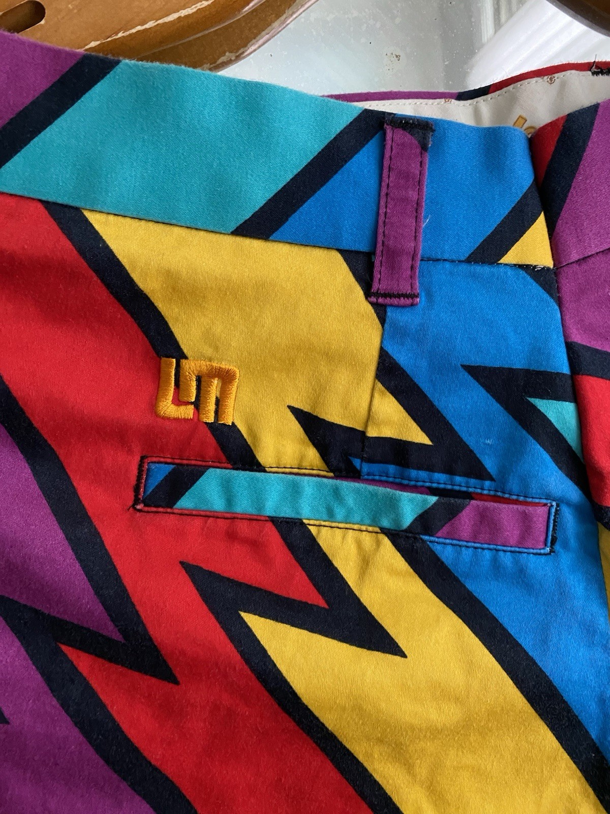 Loudmouth Unisex Multicolor Geometric Shorts Custom Tailored size 31/32 tapered