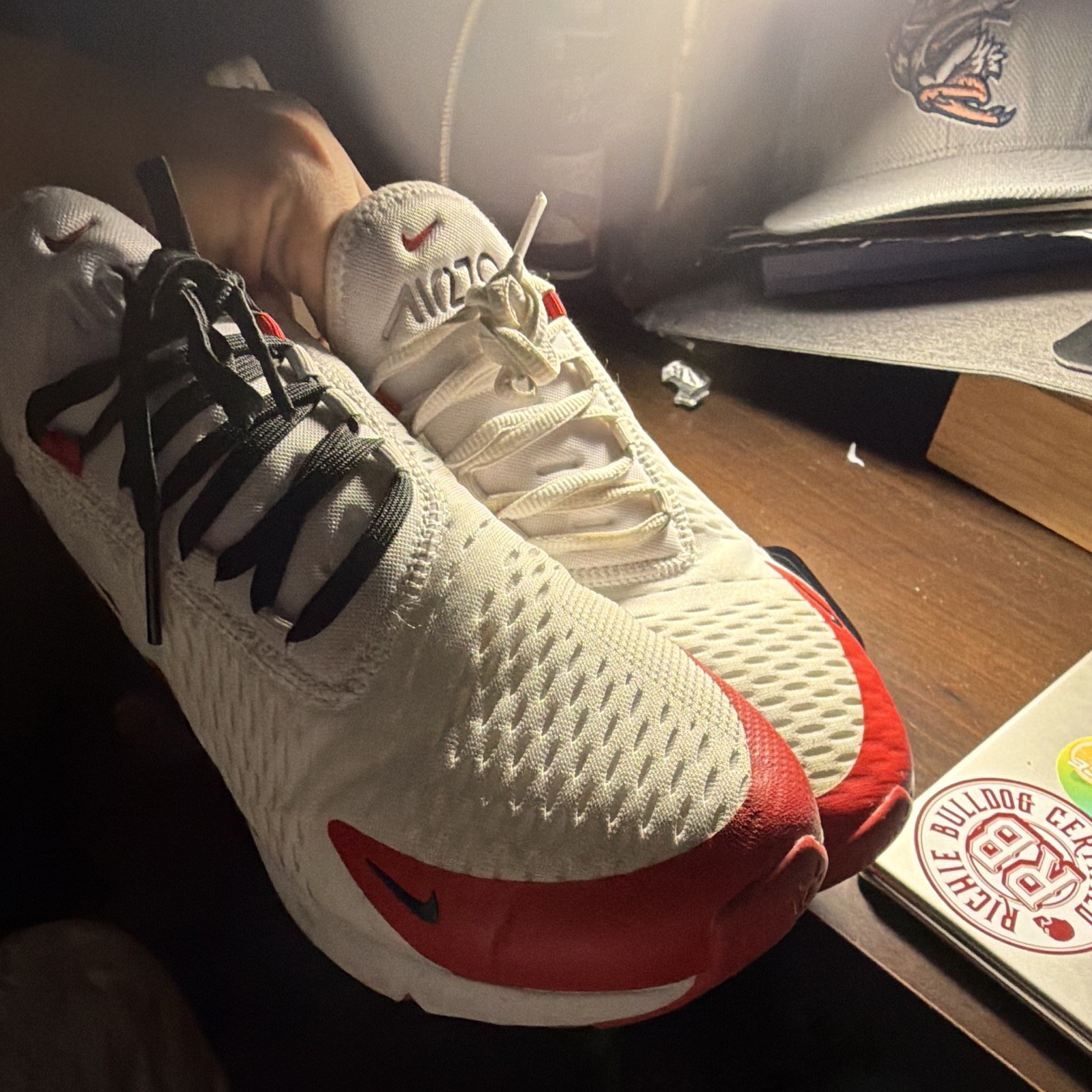 Nike Air Max Men’s Low Top Lace-Up Athletic Running Sneakers White Red Black