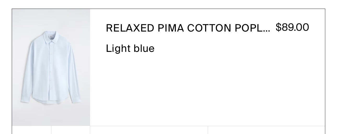COS Men’s Relaxed Pima Cotton Poplin Shirt