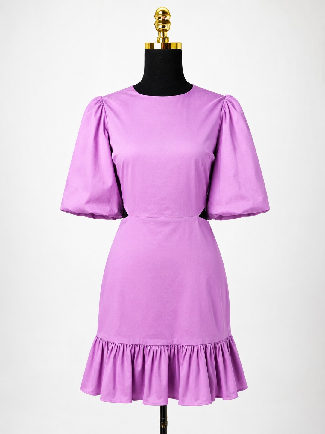 NWT $498 Veronica Beard Iker Dress Vivid Orchid Puff Sleeve Cutout Dress 8