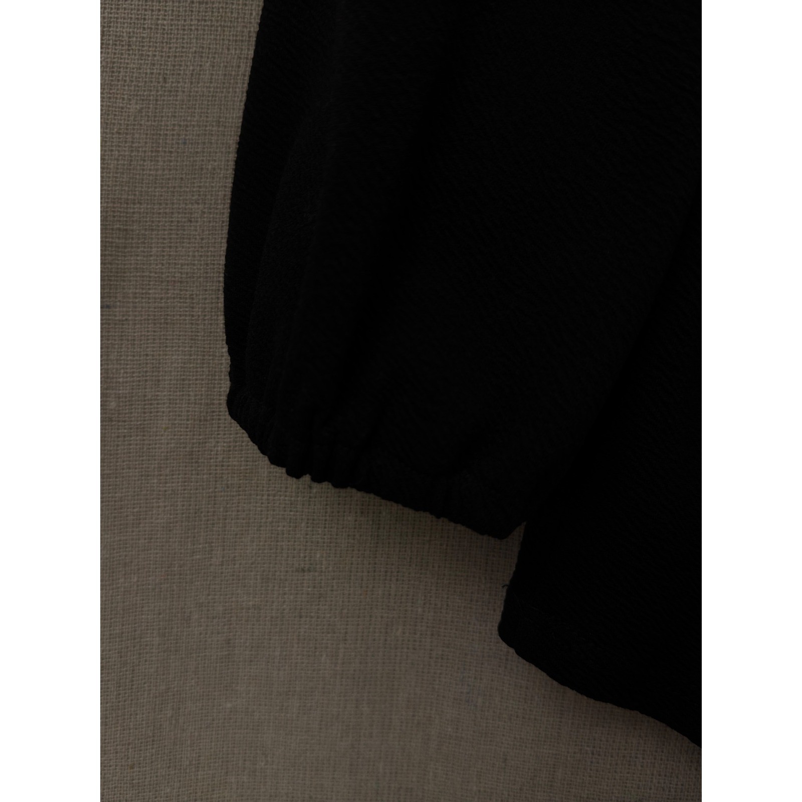 Moa Moa Black Keyhole Neck Blouse Textured 3/4 Sleeve Top – Large