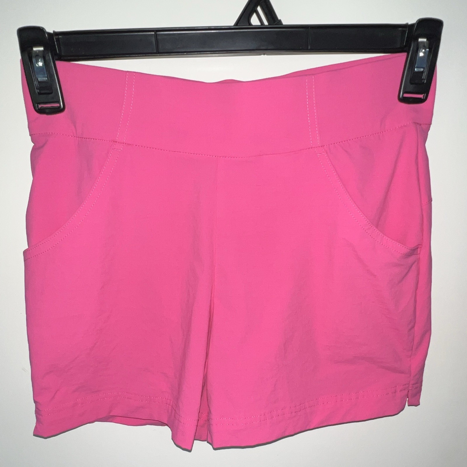 Columbia Women’s Pink Chino Polyester Flat Front Pockets Mid Rise Shorts 12