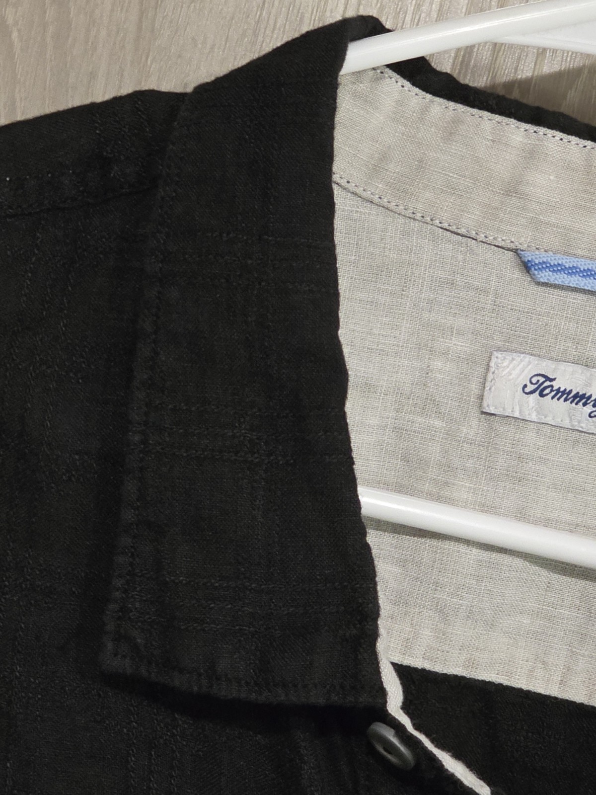 TOMMY BAHAMA Button Front Shirt Men’s 2XLB Black 100% Linen Long Sleeve