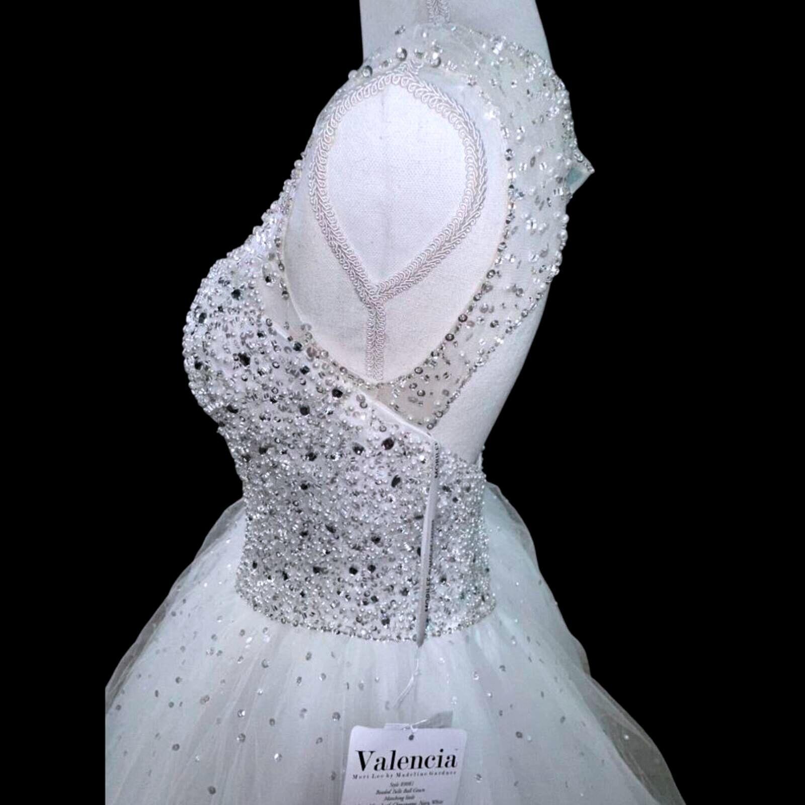 Mori Lee Madeline Gardner Wedding Dress Size 10 White Beaded Ball Gown NWT
