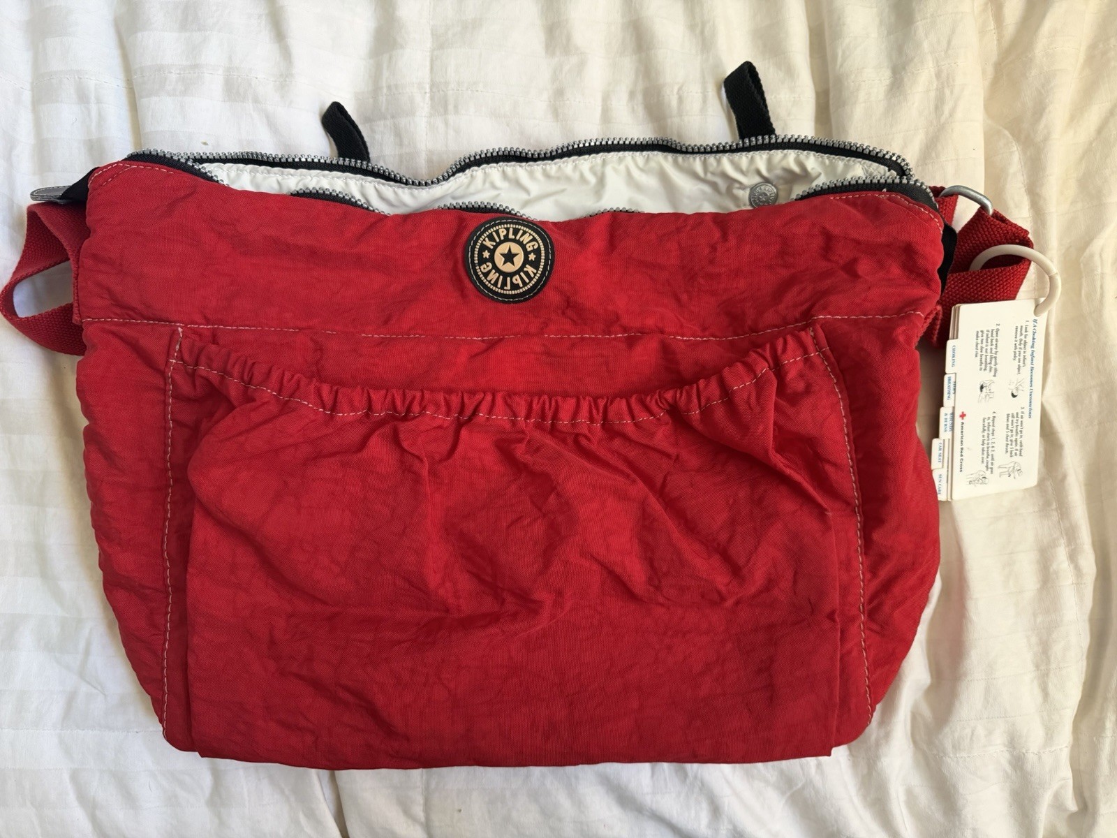 Vintage Red Kipling Shoulder Bag