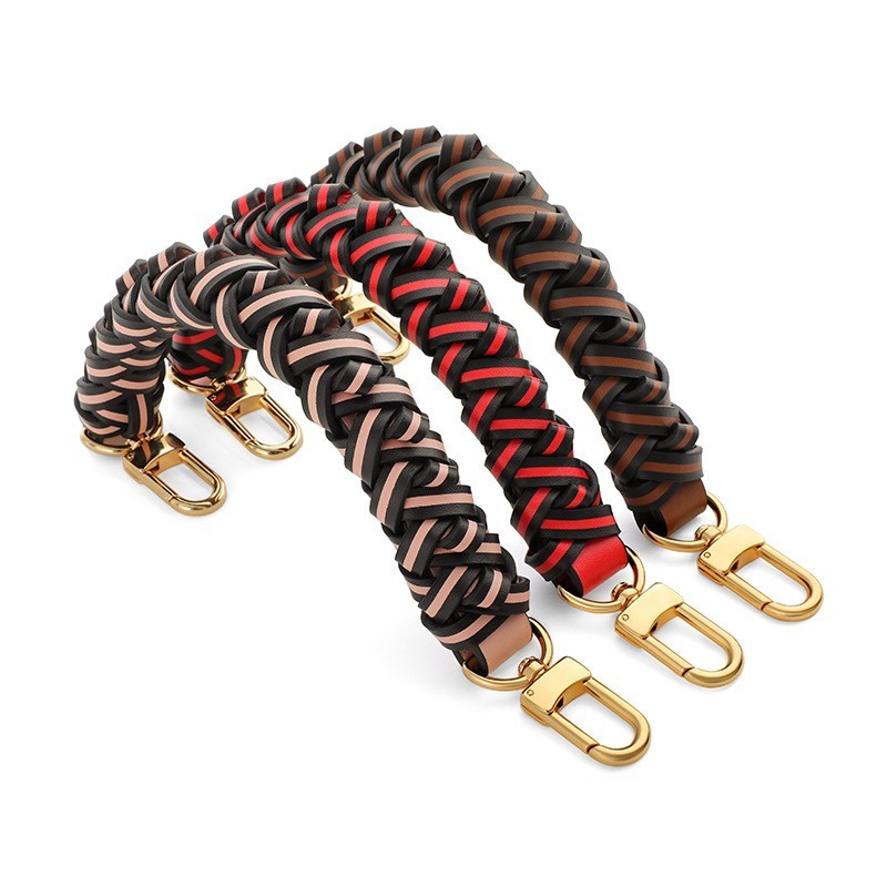 Genuine Leather Braided Handle Strap Purse Handbag Weaving Replacement Strap
