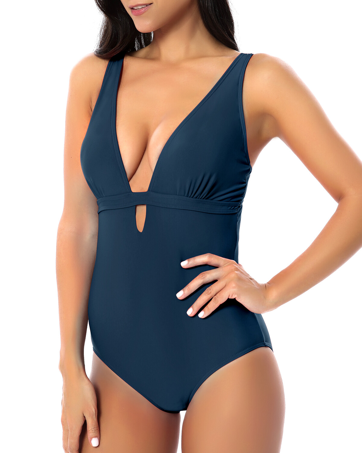HAIVIDO Women’s Plunge V-Neck One Piece Swimsuits Keyhole Front Bathing Suits