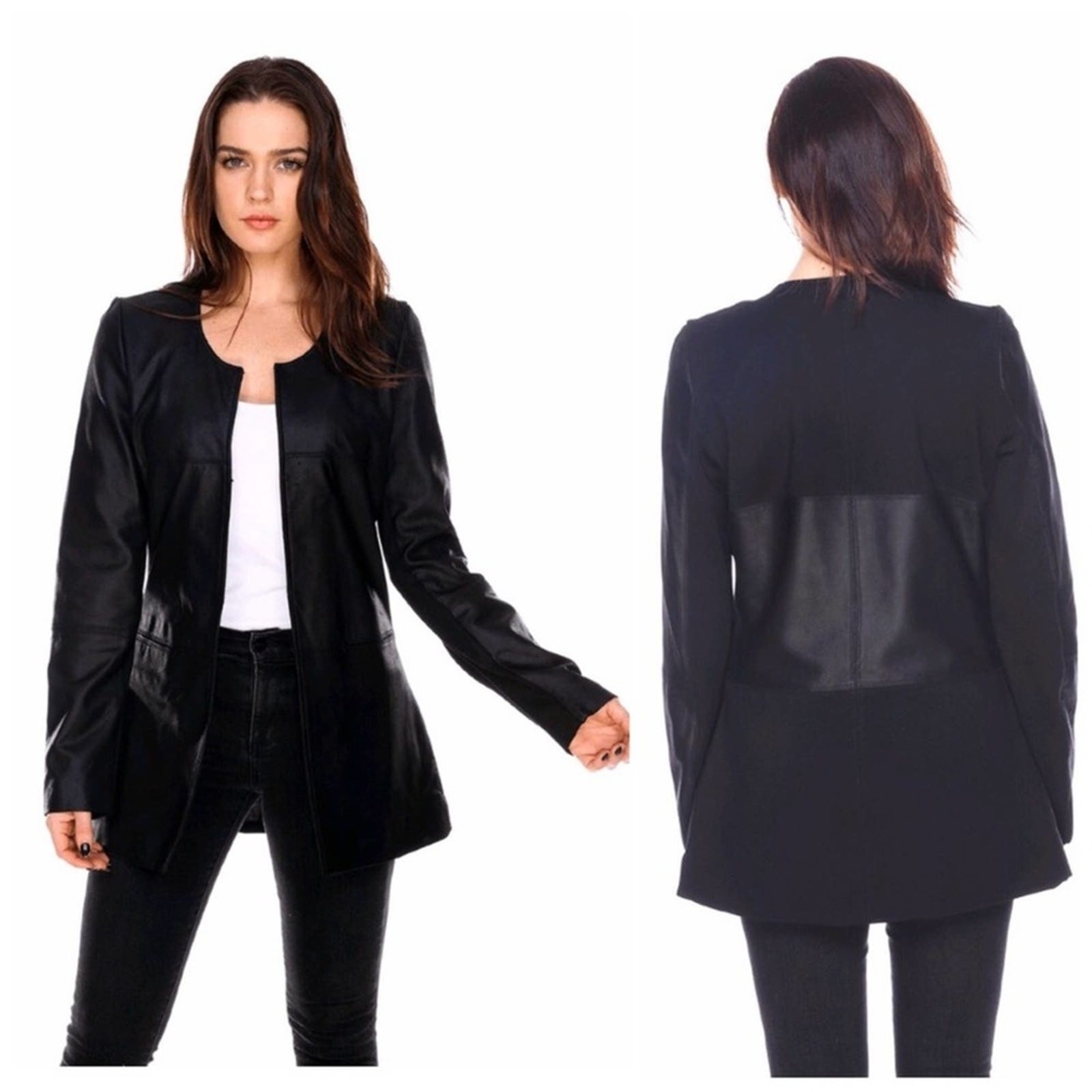 Leather & Cloth Blazer NWT My Tribe Soft Lightweight Jacket Retail $499 Sz L