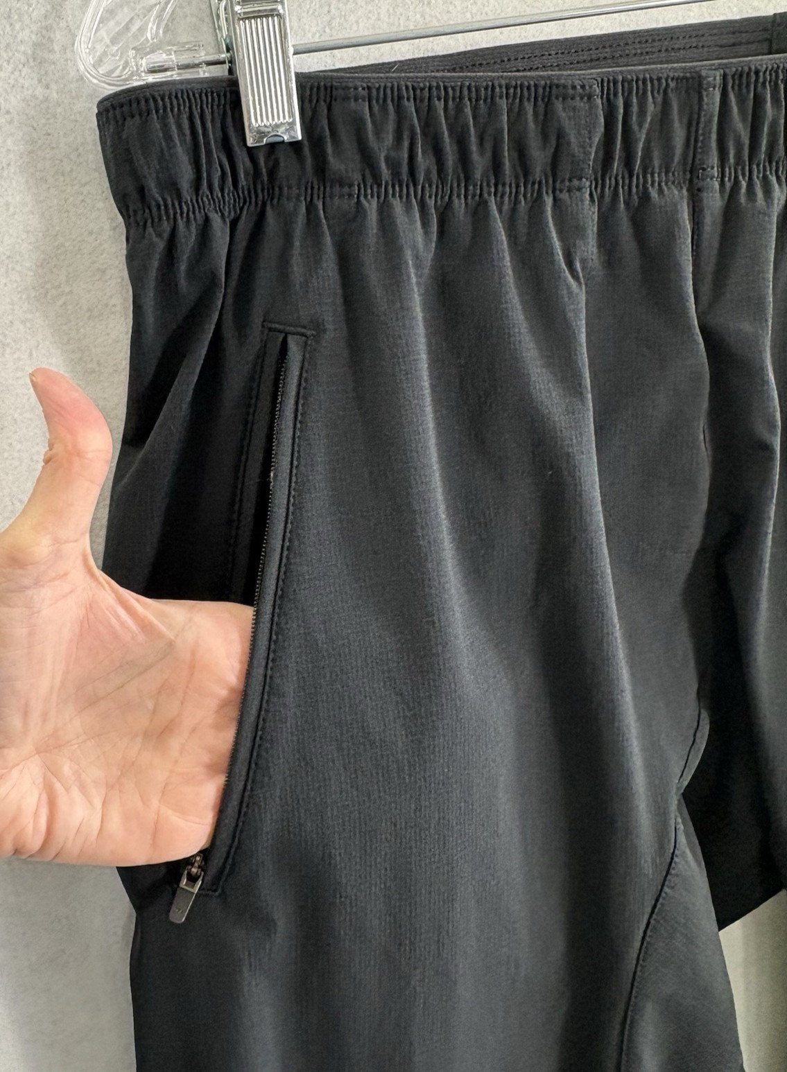 PASKHO Women Drawstring Mid Rise Waist Lightweight Travel Pants Sz M Black 81-21