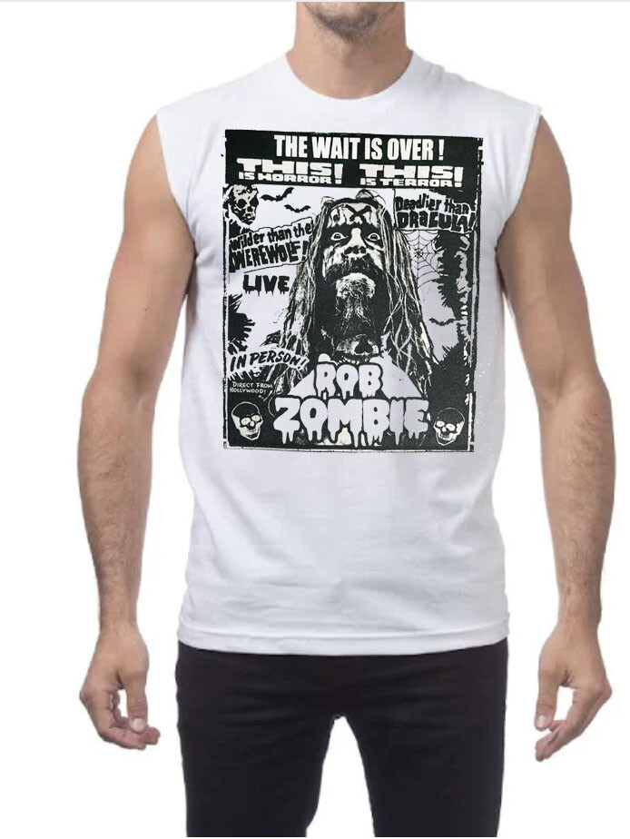 Rob Zombie ROCK BAND White MUSCLE SHIRT