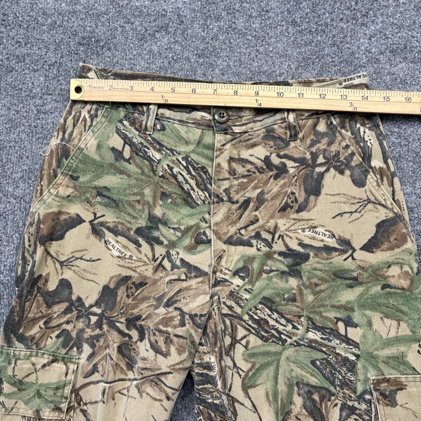 Vintage Reatree Pants Mens 30 Camo Cargo Grunge Hip Hop Skater Hunting 90s USA