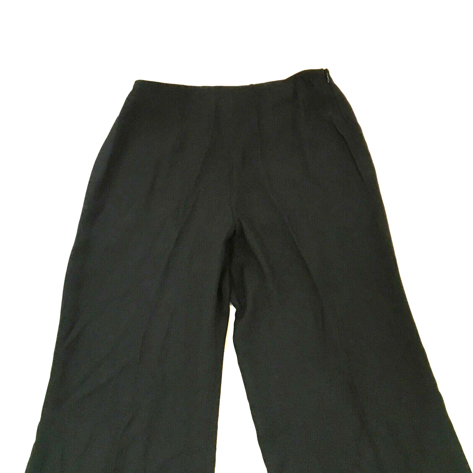 Rena Lange Womens Dress Pants Size 8 Black High Rise Side Zip Wide Leg NWT
