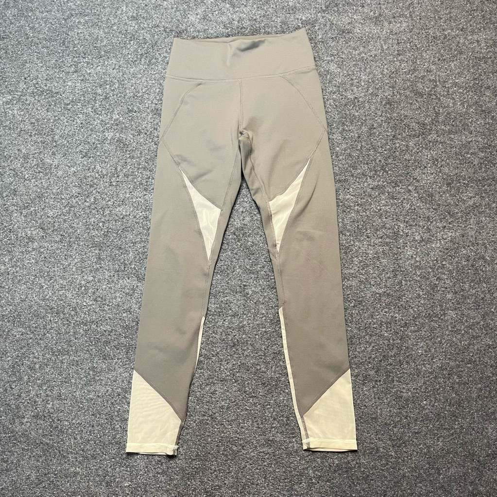Fabletics Womens Leggings Pants Gray Yoga Waistband Mesh Cutouts Running XS