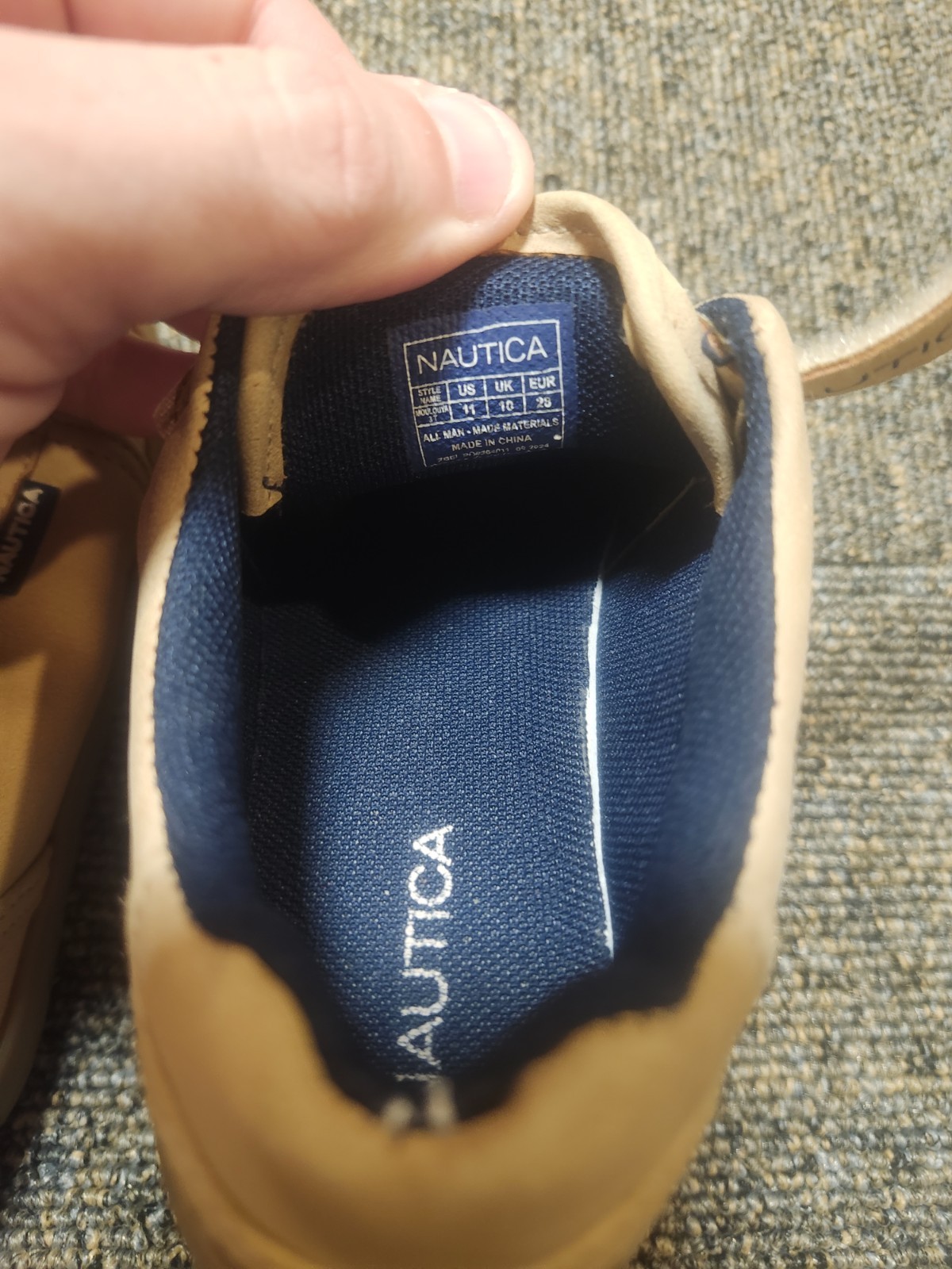 Nautica Moulouya 3T Toddler Boys Shoes Size 11 Tan Beige Hook & Loop Casual
