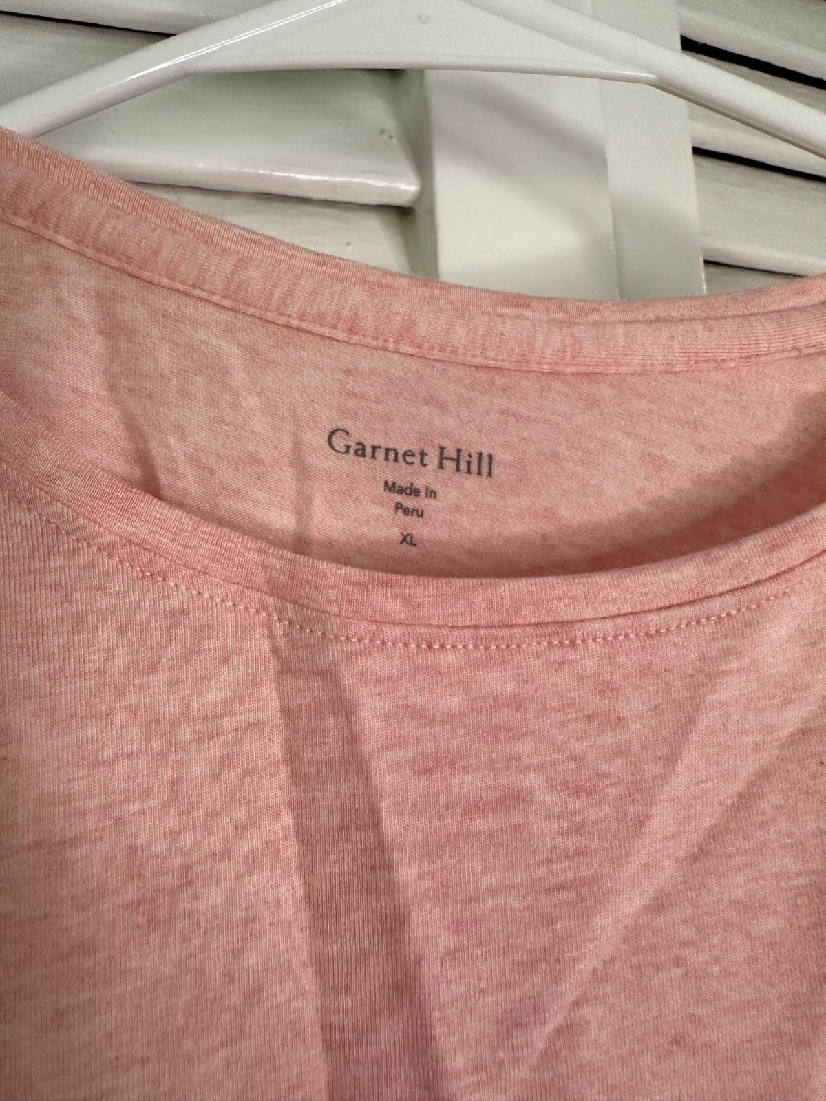 Garnet Hill Size XL Heather Pink Organic Pima Cotton Tencel Blend Knit Shirt