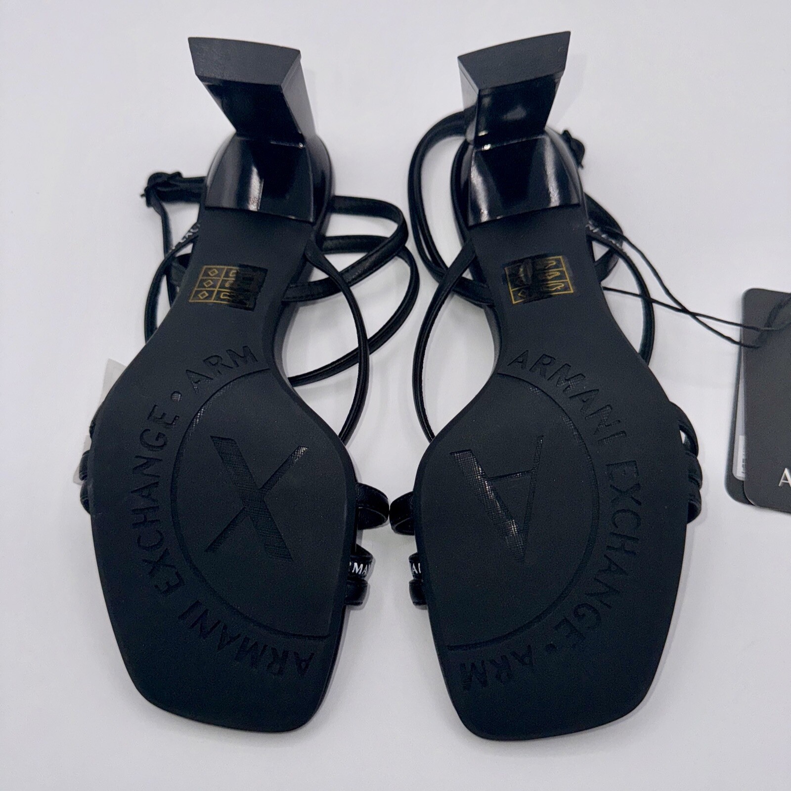Armani Exchange Dalia Heels Women’s Size 8 Black White Logo