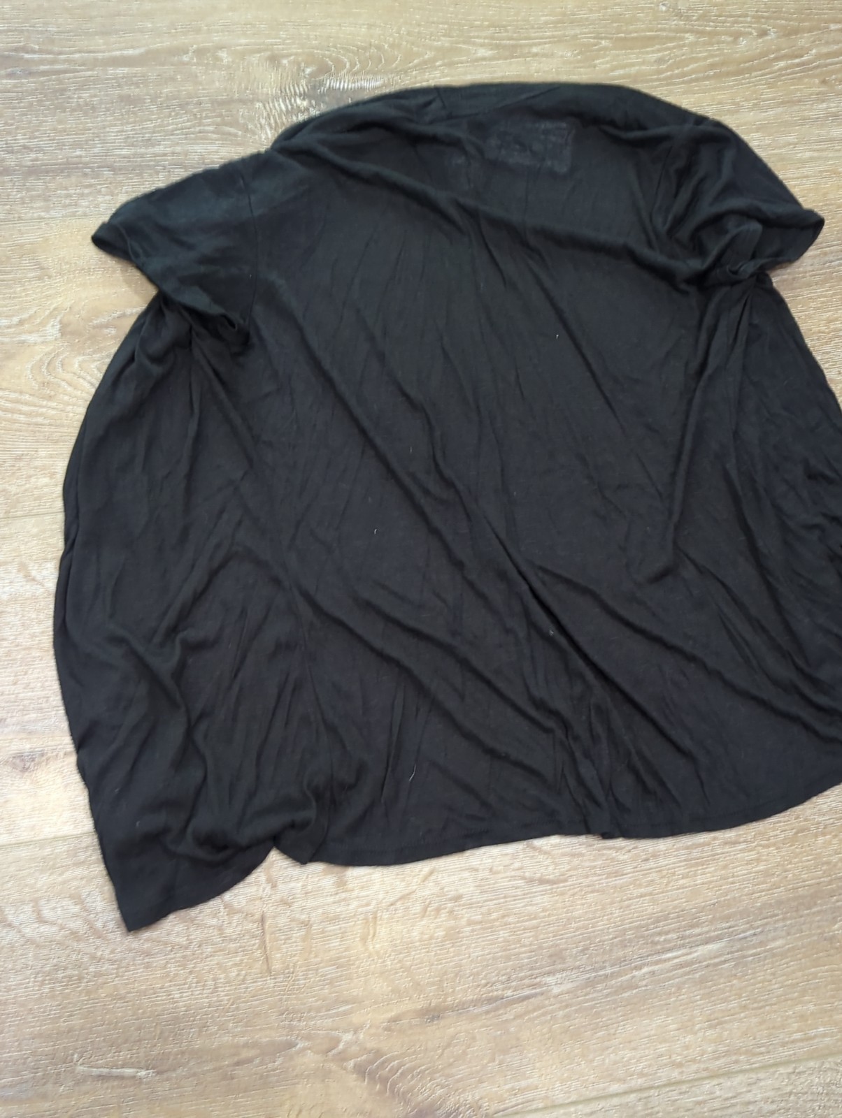 JKLA Open Front Light Weight Cardigan Black Size Medium Sheer Short Sleeve