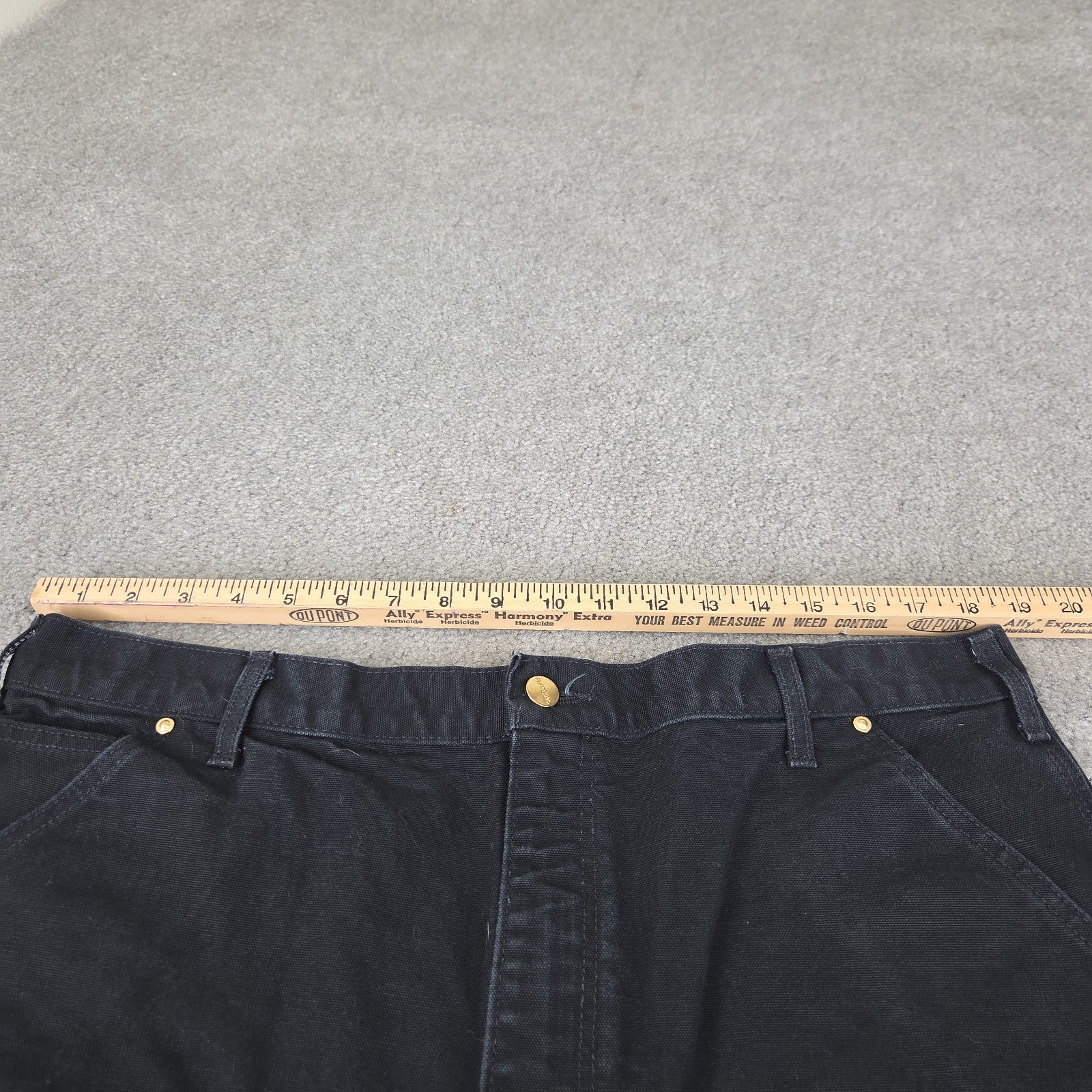 Carhartt Black Double Knee Work Pants Mens 38X34 Mens Original Fit Union Made